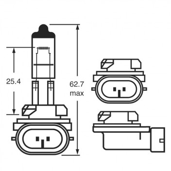 12V 27W H27W2 PG13J HALOGEN HEADLAMP