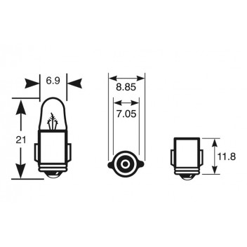 12V 2W PEANUT BA7S IND/PANEL