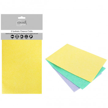 SYNTHETIC CHAMOIS CLOTHS 3PK