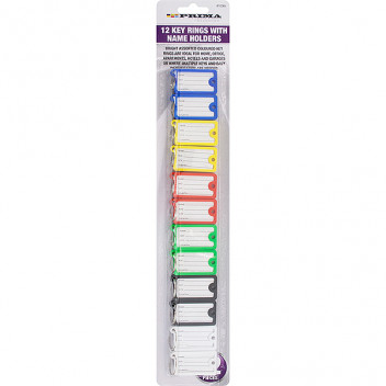 PRIMA KEY RINGS WITH NAME HOLDERS ASSORTED CLOOURS