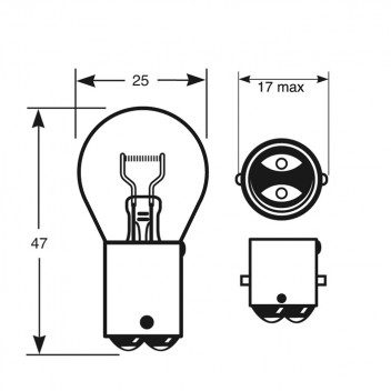 12V 21W SBC BA15D BRAKE/IND